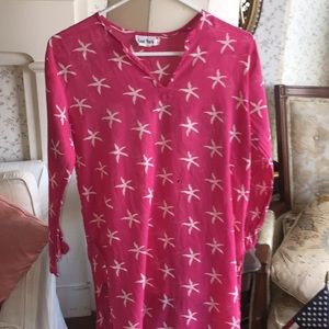 Lexi York pink starfish tunic, 100% cotton small